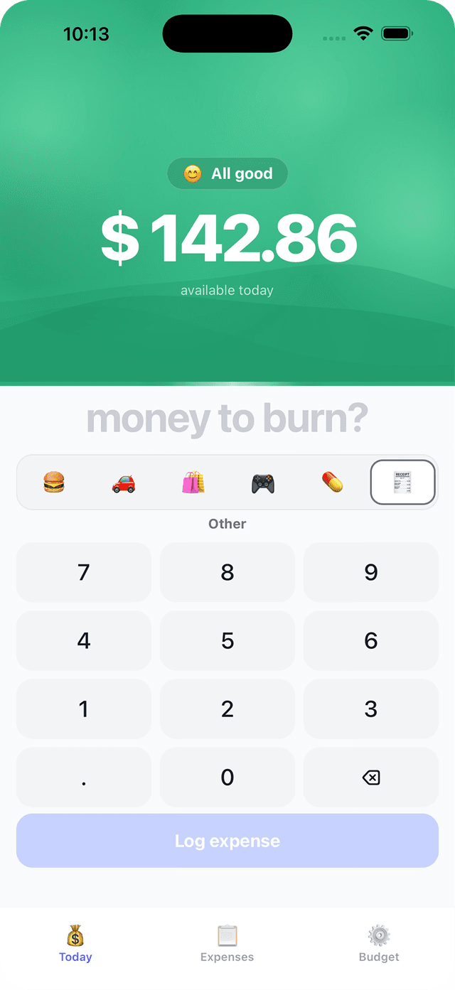 Stashy daily tracker — green mood